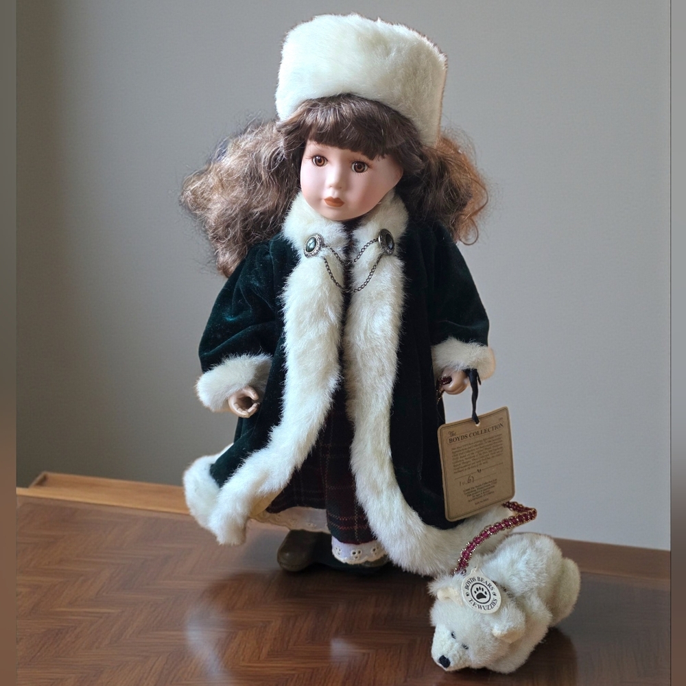 Vtg 2000 Boyds Bear Yesterdays Child Sonya With Frosty A Winter Stroll Doll 4814